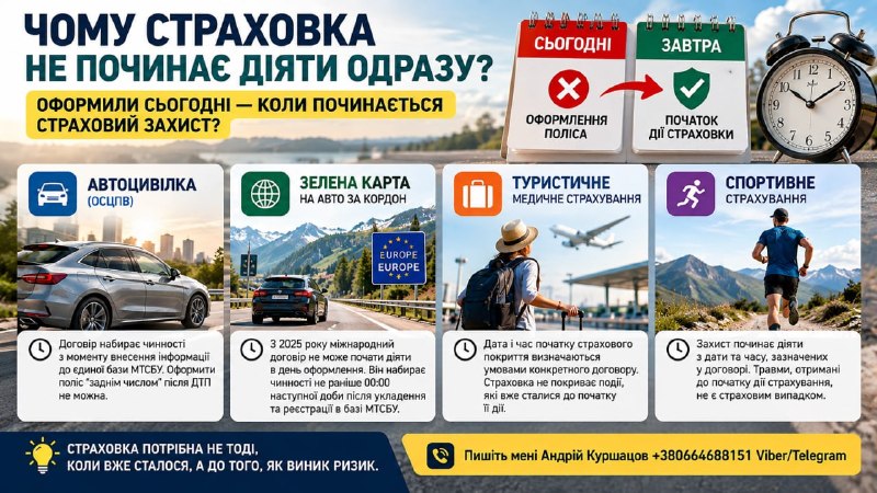 Ілюстрація до статті: Оформив страховку сьогодні — чому вона не починає діяти прямо зараз?