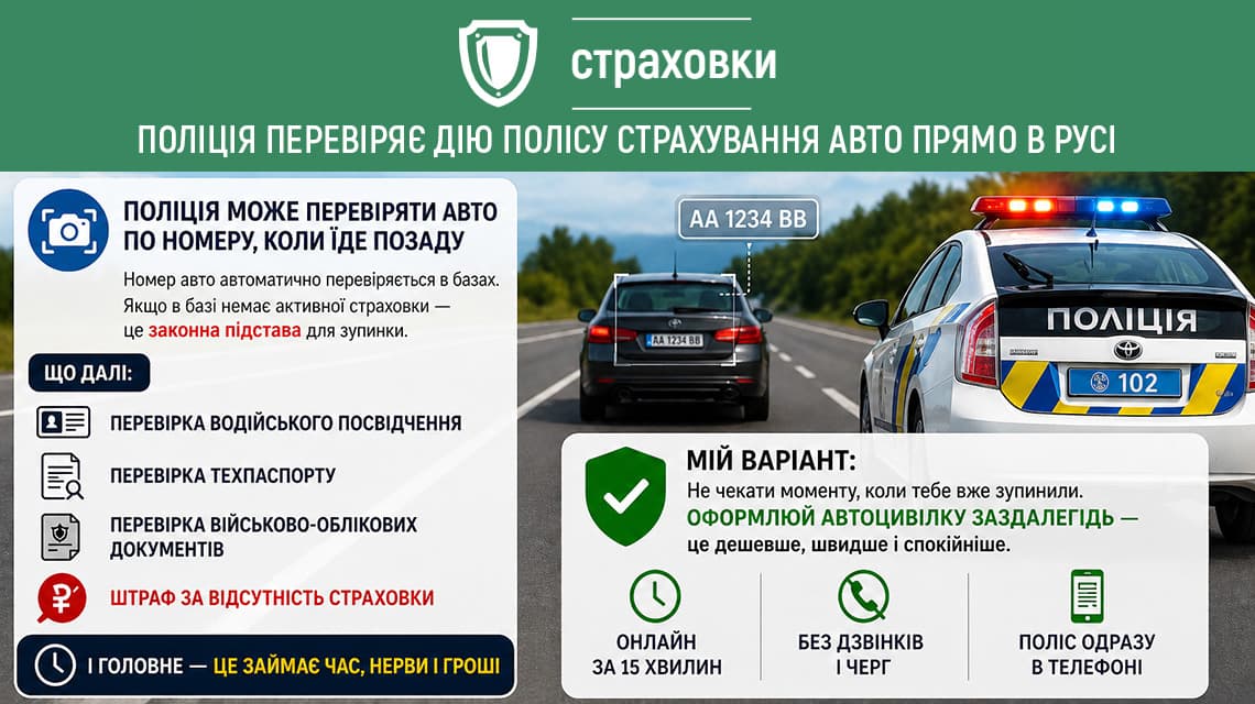 Поліція перевіряє поліс страхування авто прямо в русі